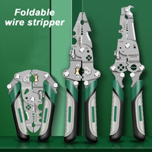 Load image into Gallery viewer, Wire Stripper Foldable Cable Cutter Stripper Pliers Multi-Function Electrician Hand Tool For Wires Cutting Crimping Winding