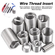 Load image into Gallery viewer, 60Pcs Wire Thread Insert M3 M4 M5 M6 M8 M10 M12 Fastening Thread Insert Stainless Steel Spiral Wire Screw Sleeve Wear Repair Kit