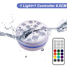 Load image into Gallery viewer, Underwater Lights with Remote Control 13LED Swimming Pool Light IP68 Waterproof Bright Submersible Lamp for Pond/Pool/Aquarium