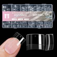 Load image into Gallery viewer, 600pcs/box Ultra Short False Nails Fingertips Nail Art Nail Plate Ultra Short Scratch Free Frosted Extension Nail