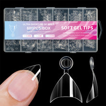 Load image into Gallery viewer, 600pcs/box Ultra Short False Nails Fingertips Nail Art Nail Plate Ultra Short Scratch Free Frosted Extension Nail