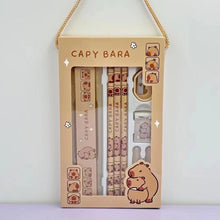 Load image into Gallery viewer, 8 In 1 Capybara Cartoon Animals Pencil Ruler Eraser Sharpener Stationery Set Student School Office Writing Supplies Kids Gift