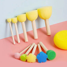 Load image into Gallery viewer, 5/4PCS DIY Wooden/Plastic Sponge Graffiti Painting Brushes for Kids Drawing Kindergarten Early Educational