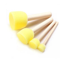 Load image into Gallery viewer, 5/4PCS DIY Wooden/Plastic Sponge Graffiti Painting Brushes for Kids Drawing Kindergarten Early Educational