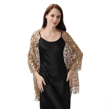 Load image into Gallery viewer, Lace & Sequins Shawl Wraps for Evening Dresses Wedding Decoration Scarf Elegant Hijab Cover for Ramadan Festivals Women's Modest Fashion Floral Shawl