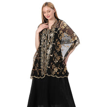 Load image into Gallery viewer, Sequins Shawl Wraps for Evening Dresses Wedding Decoration Scarf Elegant Hijab Cover for Ramadan Festivals Women's Modest Fashion Floral Shawl