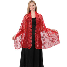 Load image into Gallery viewer, Sequins Shawl Wraps for Evening Dresses Wedding Decoration Scarf Elegant Hijab Cover for Ramadan Festivals Women's Modest Fashion Floral Shawl