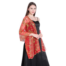 Load image into Gallery viewer, Sequins Shawl Wraps for Evening Dresses Wedding Decoration Scarf Elegant Hijab Cover for Ramadan Festivals Women's Modest Fashion Floral Shawl