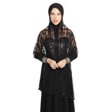 Load image into Gallery viewer, Sequins Shawl Wraps for Evening Dresses Wedding Decoration Scarf Elegant Hijab Cover for Ramadan Festivals Women's Modest Fashion Floral Shawl