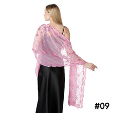 Load image into Gallery viewer, Moon Star Sequins Shawl Wraps for Evening Dresses Wedding Decoration Scarf Elegant Hijab Cover for Ramadan Festivals Women's Modest Fashion Shawl
