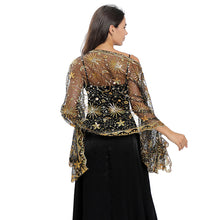 Load image into Gallery viewer, Moon Star Sequins Shawl Wraps for Evening Dresses Wedding Decoration Scarf Elegant Hijab Cover for Ramadan Festivals Women's Modest Fashion Shawl