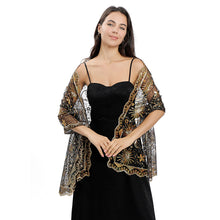 Load image into Gallery viewer, Moon Star Sequins Shawl Wraps for Evening Dresses Wedding Decoration Scarf Elegant Hijab Cover for Ramadan Festivals Women's Modest Fashion Shawl