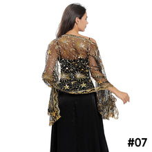 Load image into Gallery viewer, Moon Star Sequins Shawl Wraps for Evening Dresses Wedding Decoration Scarf Elegant Hijab Cover for Ramadan Festivals Women's Modest Fashion Shawl