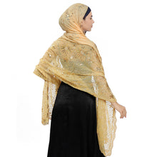 Load image into Gallery viewer, Moon Star Sequins Shawl Wraps for Evening Dresses Wedding Decoration Scarf Elegant Hijab Cover for Ramadan Festivals Women's Modest Fashion Shawl