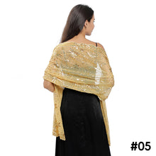 Load image into Gallery viewer, Moon Star Sequins Shawl Wraps for Evening Dresses Wedding Decoration Scarf Elegant Hijab Cover for Ramadan Festivals Women's Modest Fashion Shawl