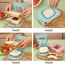 Load image into Gallery viewer, Stainless Steel Square Sandwich Press Mold Sealer Flip Non-Stick Kawaii Design for Meal Prep Kids’ Lunchbox Camping Snacks Bread Toast Mold