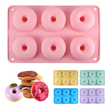 Load image into Gallery viewer, Food-Grade Thick Silicone Donut Mold Heat-Resistant Mochi Donuts Non-Stick Surface For Cake Chocolate & Ice Cubes Baking and Crafts Tool