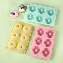Load image into Gallery viewer, Food-Grade Thick Silicone Donut Mold Heat-Resistant Mochi Donuts Non-Stick Surface For Cake Chocolate & Ice Cubes Baking and Crafts Tool