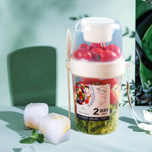 Load image into Gallery viewer, Double-Layer Leak-Proof Breakfast Cup with Dip Container Multi-Purpose Oatmeal Cup Portable Bento Box Style for Camping Office Hiking Travel