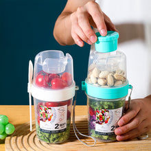 Load image into Gallery viewer, Double-Layer Leak-Proof Breakfast Cup with Dip Container Multi-Purpose Oatmeal Cup Portable Bento Box Style for Camping Office Hiking Travel