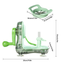 Load image into Gallery viewer, 2-in-1 Stainless Steel Fruit Peeler Hand-Crank Apple Slicer Ergonomic Handle Peel For 6 Seconds Suction Base Apple Pie Prep Fruit Platter Tool