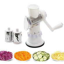 Load image into Gallery viewer, Hand-Crank Vegetable Cutter & Slicer Manual Kitchen Cheese Chopper Machine With 3 Adjustable Sharp Drums Multi-Function Garlic Potato Shredder