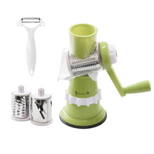 Load image into Gallery viewer, Hand-Crank Vegetable Cutter & Slicer Manual Kitchen Cheese Chopper Machine With 3 Adjustable Sharp Drums Multi-Function Garlic Potato Shredder