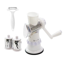 Load image into Gallery viewer, Hand-Crank Vegetable Cutter & Slicer Manual Kitchen Cheese Chopper Machine With 3 Adjustable Sharp Drums Multi-Function Garlic Potato Shredder