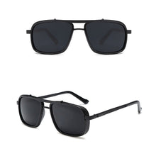 Load image into Gallery viewer, Vintage Retro Men's Punk Sunglasses Double Bridge Thick Metal Frame UV400 Lenses Motorcycle Riding Sunglasses