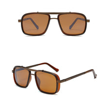 Load image into Gallery viewer, Vintage Retro Men's Punk Sunglasses Double Bridge Thick Metal Frame UV400 Lenses Motorcycle Riding Sunglasses