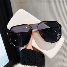 Load image into Gallery viewer, Double Bridge Sunglasses Oversized Polygonal Frame Fashion-Forward UV400 Shades Retro Modern Unisex Sun Glasses for Streetwear Outdoor