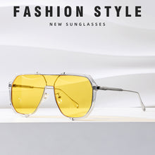 Load image into Gallery viewer, Double Bridge Sunglasses Oversized Polygonal Frame Fashion-Forward UV400 Shades Retro Modern Unisex Sun Glasses for Streetwear Outdoor