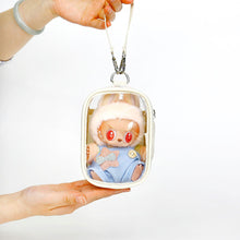 Load image into Gallery viewer, For 17cm Labubu V2 V3 15cm Cotton Doll Outfit Crossbody Pain Bag PVC Storage Bag Dolls Display Bag