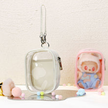 Load image into Gallery viewer, For 17cm Labubu V2 V3 15cm Cotton Doll Outfit Crossbody Pain Bag PVC Storage Bag Dolls Display Bag