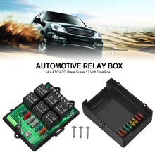 Load image into Gallery viewer, Automotive Relay Box Fuse Relay Box Fuse Panel with 6 Way Relays and 14 x ATC/ATO Blade Fuses 12 Volt Fuse Box