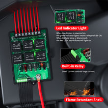 Load image into Gallery viewer, Automotive Relay Box Fuse Relay Box Fuse Panel with 6 Way Relays and 14 x ATC/ATO Blade Fuses 12 Volt Fuse Box