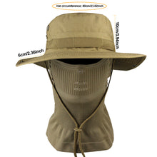 Load image into Gallery viewer, Outdoor Men Camouflage Boonie Cap Hat Neck Face Mask Foldable Soft Hat Hunting Fishing Wide Brimmed Hat Sunshade Caps