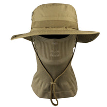 Load image into Gallery viewer, Outdoor Men Camouflage Boonie Cap Hat Neck Face Mask Foldable Soft Hat Hunting Fishing Wide Brimmed Hat Sunshade Caps