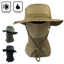 Load image into Gallery viewer, Outdoor Men Camouflage Boonie Cap Hat Neck Face Mask Foldable Soft Hat Hunting Fishing Wide Brimmed Hat Sunshade Caps