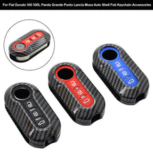 Load image into Gallery viewer, Car Flip Key Case Cover Auto Key Shell Fob Keychain Cover ABS&Silicone for Fiat Ducato 500 500L Panda Grande Punto Lancia Musa Accessories