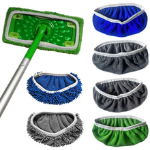 Load image into Gallery viewer, Thickened Elastic Band Flat Mop Pads Coral Fleece/Microfiber/Chenille Replacement Rotary Sweeper Mop Washable Wet Mopping Cloth for Floor Cleaning