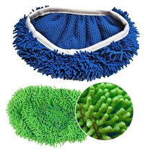 Load image into Gallery viewer, Thickened Elastic Band Flat Mop Pads Coral Fleece/Microfiber/Chenille Replacement Rotary Sweeper Mop Washable Wet Mopping Cloth for Floor Cleaning