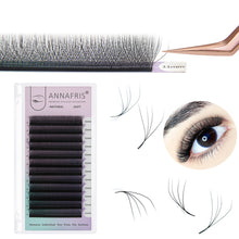 Load image into Gallery viewer, 4D-W Shaped Eyelash Extension Premade Fans W Volume Lashes C/D/L 4D False Eyelashes 9-13mm/8-15mm