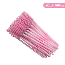 Load image into Gallery viewer, 50Pcs Disposable Eyelash Brush Soft Head Crystal Eyebrow Brush Lash Extension Brush Mascara Wand Makeup Tool