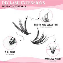 Load image into Gallery viewer, DIY Lash Extension Kit DIY Lash Extension Kit Lash Clusters False Eyelashes 8-14mm Makeup Tools With Tweezers Eyelash Glue