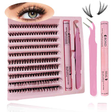 Load image into Gallery viewer, DIY Lash Extension Kit DIY Lash Extension Kit Lash Clusters False Eyelashes 8-14mm Makeup Tools With Tweezers Eyelash Glue