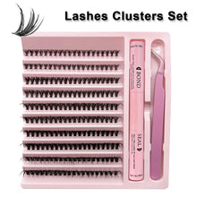 Load image into Gallery viewer, DIY Lash Extension Kit DIY Lash Extension Kit Lash Clusters False Eyelashes 8-14mm Makeup Tools With Tweezers Eyelash Glue