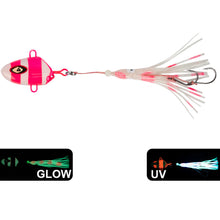 Load image into Gallery viewer, 1PC 100/150G Fish Head Iron Plate Bait Bionic Fluorescence Squid Double-Hook Boat Fishing Slow-Swinging Fishing Gear