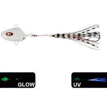 Load image into Gallery viewer, 1PC 100/150G Fish Head Iron Plate Bait Bionic Fluorescence Squid Double-Hook Boat Fishing Slow-Swinging Fishing Gear