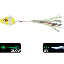 Load image into Gallery viewer, 1PC 100/150G Fish Head Iron Plate Bait Bionic Fluorescence Squid Double-Hook Boat Fishing Slow-Swinging Fishing Gear